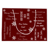 サンタパーソナライズされたクリスマスから ラージペーパーバッグ (裏面)