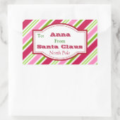 サンタパーソナライズされたクリスマスキャンディギフトシール 長方形シール (バッグ)