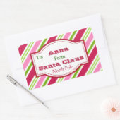 サンタパーソナライズされたクリスマスキャンディギフトシール 長方形シール (封筒)