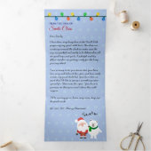 サンタパーソナライズされたクロースからのクリスマスレター 三つ折りカード (内部)