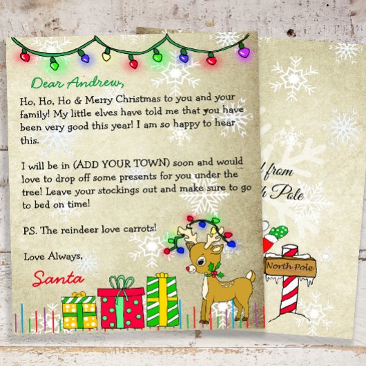 サンタパーソナライズされたクロースからの手紙