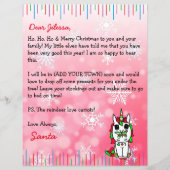 サンタパーソナライズされたクロースからの手紙 (正面)