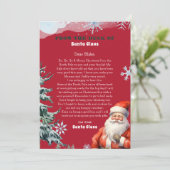 サンタパーソナライズされたクロースからの手紙 招待状 (スタンド正面)