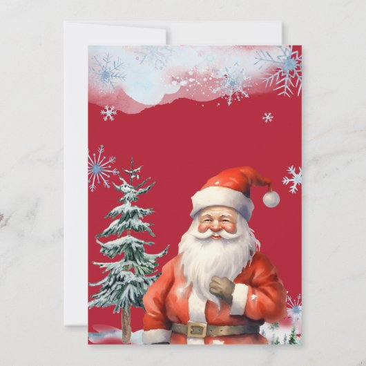 サンタパーソナライズされたクロースからの手紙 招待状 (裏面)