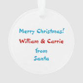 サンタパーソナライズされたクロースの子供たち オーナメント (裏面)