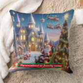 サンタパーソナライズされたクロースカラフルクリスマス クッション (ブランケット)