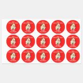 サンタパーソナライズされたクロースヴィンテージのギフトに名前を付ける ラベル (シート)