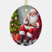 サンタパーソナライズされたクロース食べ物のクッキー セラミックオーナメント (右)