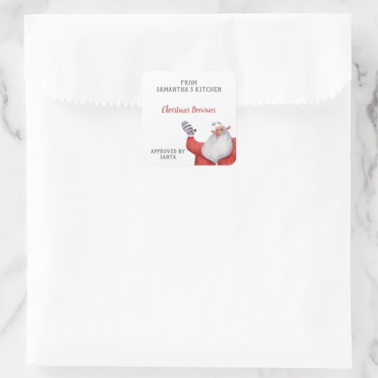 サンタパーソナライズされたグ焼いたグッズ スクエアシール (バッグ)