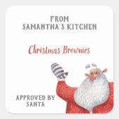 サンタパーソナライズされたグ焼いたグッズ スクエアシール (正面)