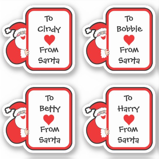サンタパーソナライズされたステッカーのかわいい シール (正面)