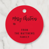 サンタパーソナライズされたスーツの名前とメッセージのギフトラベル フェイバータグ (裏面)