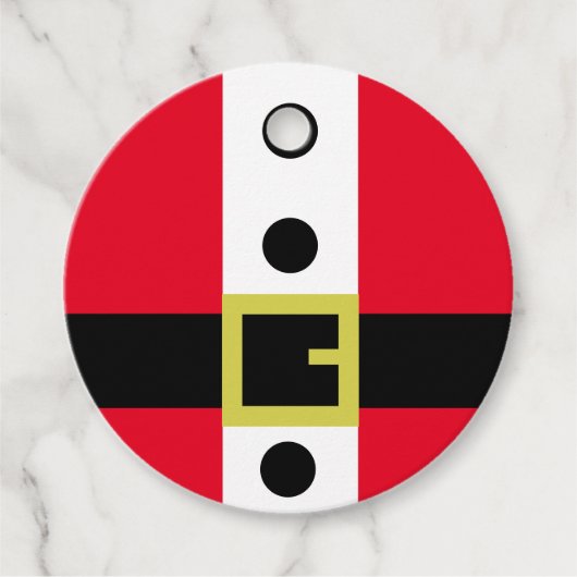 サンタパーソナライズされたスーツの名前とメッセージのギフトラベル フェイバータグ (正面)