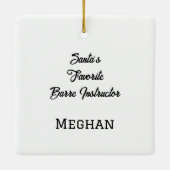 サンタパーソナライズされたズバーお気に入りのレインストラクター セラミックオーナメント (裏面)