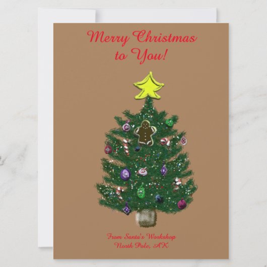 サンタパーソナライズされたトインデアからの手紙 シーズンカード (裏面)