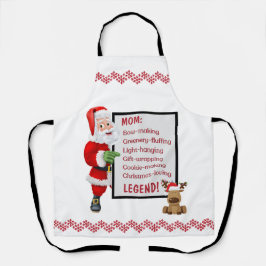 サンタパーソナライズされたトナカイのクリスマスの伝説 エプロン