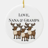 サンタパーソナライズされたトナカイのクリスマスツリー セラミックオーナメント (裏面)