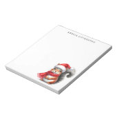 サンタパーソナライズされたハットのクリスマスのリス ノートパッド (回転)