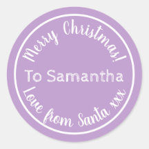 サンタパーソナライズされたパープル薄紫からのクリスマス