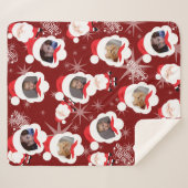 サンタパーソナライズされたフォトコラージュ シェルパブランケット (正面(横))