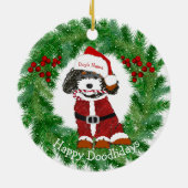 サンタパーソナライズされたベルネドードルセラミックオーナメント セラミックオーナメント (裏面)