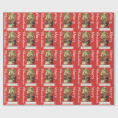サンタパーソナライズされたホリデーラッピング紙 ラッピングペーパー (フラット)