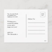 サンタパーソナライズされたマルチーズドッグメリークリスマス シーズンポストカード (裏面)