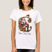 サンタパーソナライズされたモノグラムクリスマスホリデー Tシャツ (正面)