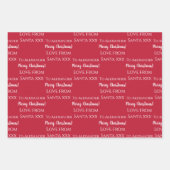 サンタパーソナライズされたレッドから愛の名を呼ぶ ラッピングペーパーシート (正面2)