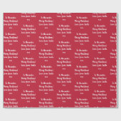 サンタパーソナライズされたレッド・クリスマス ラッピングペーパー (フラット)