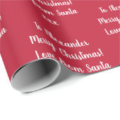サンタパーソナライズされたレッド・クリスマス ラッピングペーパー (ロールコーナー)