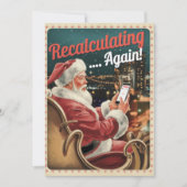 サンタパーソナライズされたヴィンテージの再おもしろい計算 シーズンカード (正面)