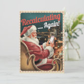 サンタパーソナライズされたヴィンテージの再おもしろい計算 シーズンカード (スタンド正面)