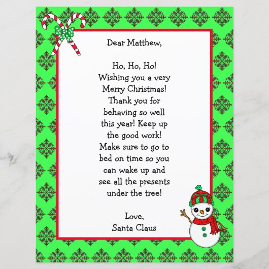 サンタパーソナライズされたーからのクリスマスの名手紙 (正面)