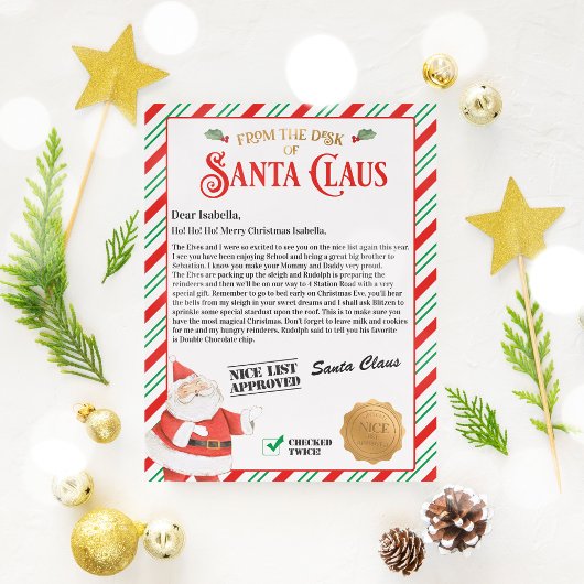 サンタパーソナライズされたーからの北極の公式書簡