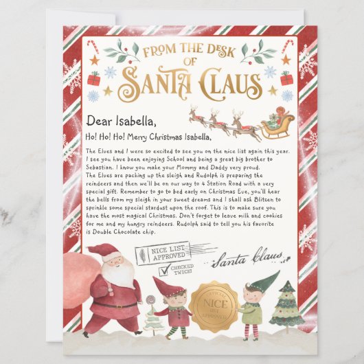 サンタパーソナライズされたーからの北極の公式書簡 (正面)