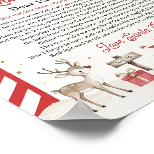 サンタパーソナライズされたーからの北極の公式書簡 ポスター (角)