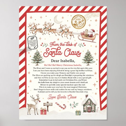 サンタパーソナライズされたーからの北極の公式書簡 ポスター (正面)