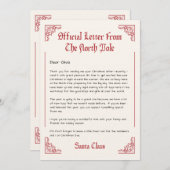 サンタパーソナライズされたーからの北極の公式書簡 招待状 (正面/裏面)