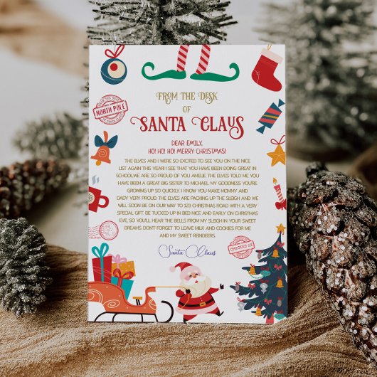 サンタパーソナライズされたーからの北極の公式書簡 招待状
