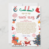 サンタパーソナライズされたーからの北極の公式書簡 招待状 (正面)