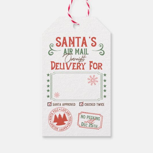 サンタパーソナライズされたーの翌日配達 ギフトタグ (裏面)