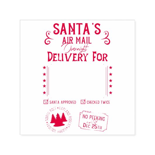 サンタパーソナライズされたーの翌日配達 セルフインキングスタンプ (デザイン)