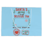 サンタパーソナライズされたーの翌日配達 ラージペーパーバッグ (裏面)