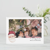 サンタパーソナライズされたー付きクリスマスカード 招待状 (スタンド正面)