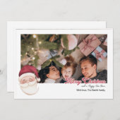 サンタパーソナライズされたー付きクリスマスカード 招待状 (正面/裏面)