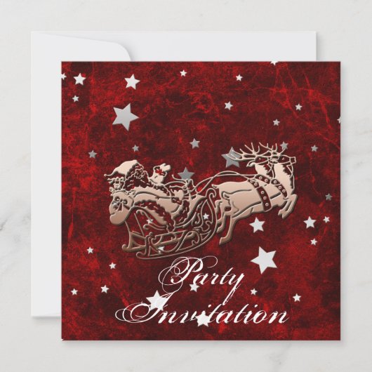 サンタパーティーの招待状 招待状 (正面)