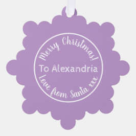 サンタパープルからのクリスマスラブ薄紫 オーナメントカード