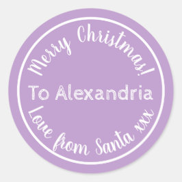 サンタパープルのパーソナライズされた薄紫 ラウンドシール