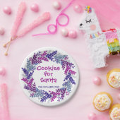 サンタパープルクリスマスリース用Cookie ペーパープレート (パーティー)